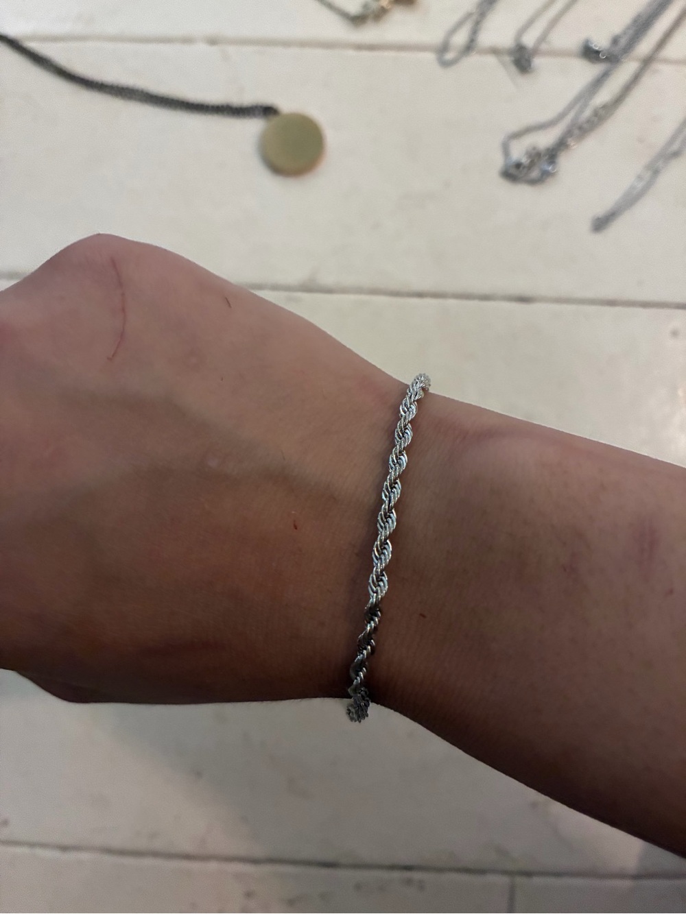 SILVER ROPE CHAIN BRACELET - Picture 2 of 5